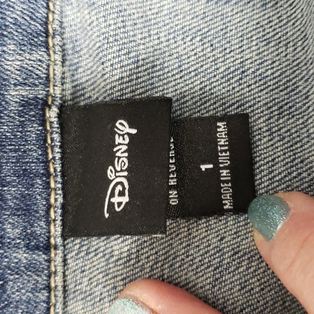 Disney Distressed Denim Jacket with Sewn on Metal Disney Charms sz1 EUC - Picture 4 of 13